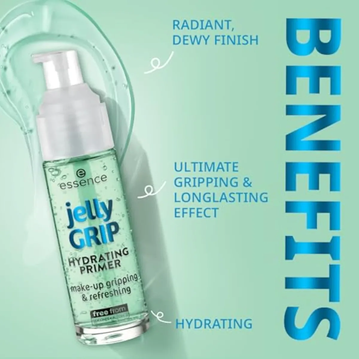 essence Jelly Grip Hydrating Primer, Longlasting Makeup Base, Vegan