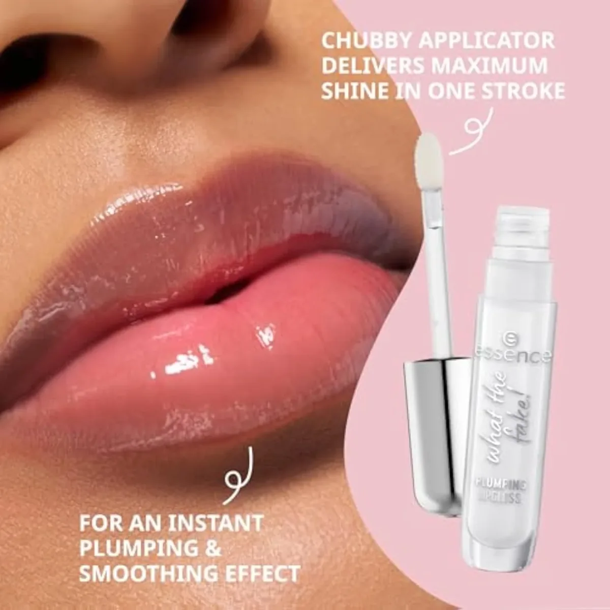 essence What The Fake! Plumping Lip Gloss, Transparent (100 | Sheer Genius)