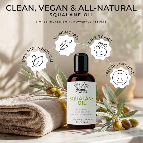 Squalane Oil 100% Pure Plant Derived 2 Fl Oz