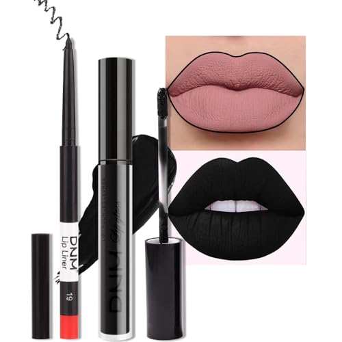 Black Matte Lipstick and Liner Set