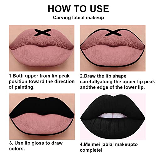 Black Matte Lipstick and Liner Set