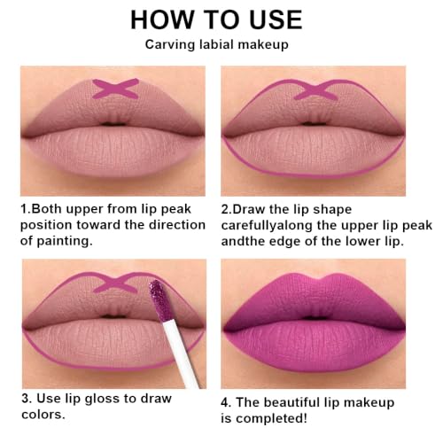 Hot Pink Matte Lip Liner and Lipstick Set
