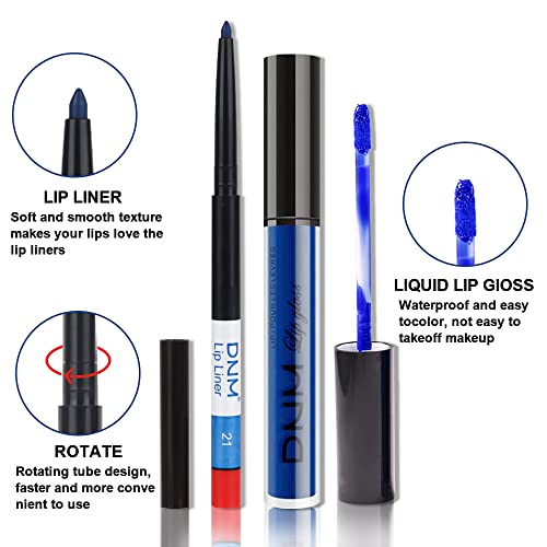 Royal Light Blue Matte Liquid Lipstick and Liner Set