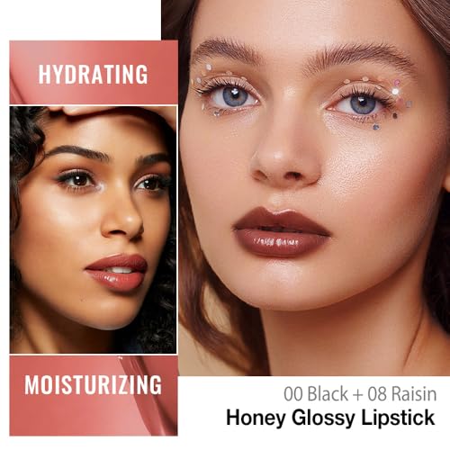 2Pcs Nude Brown Honey Lipstick Tinted Lip Balm