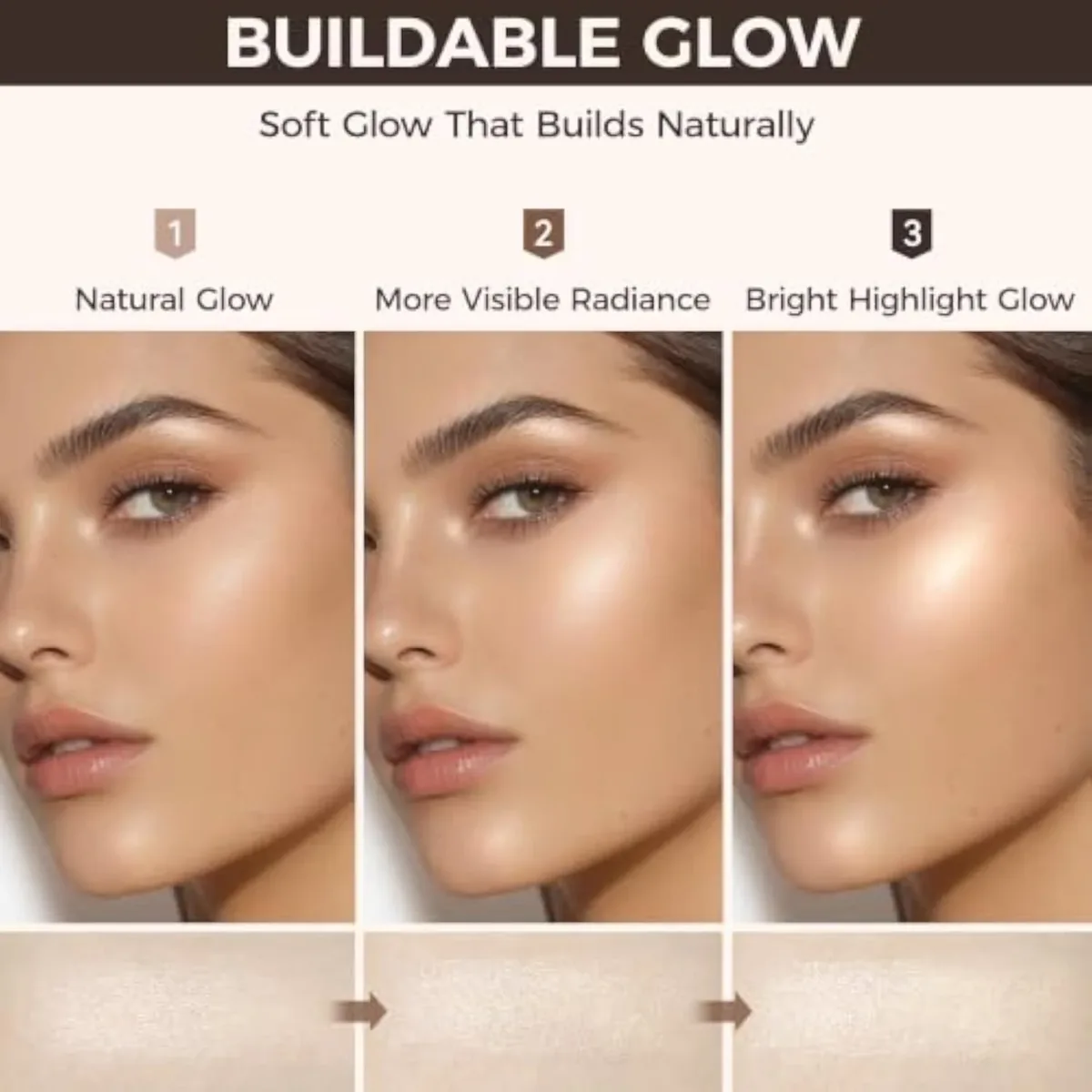Exmiloo Highlighter Stick, Natural Champagne Glow Cream Makeup for Face
