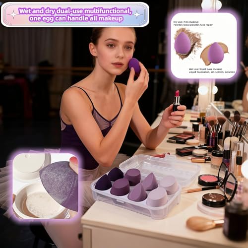 8pcs Makeup Sponges Set - Latex-Free, Blending Beaut