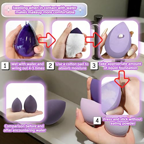 8pcs Makeup Sponges Set - Latex-Free, Blending Beaut