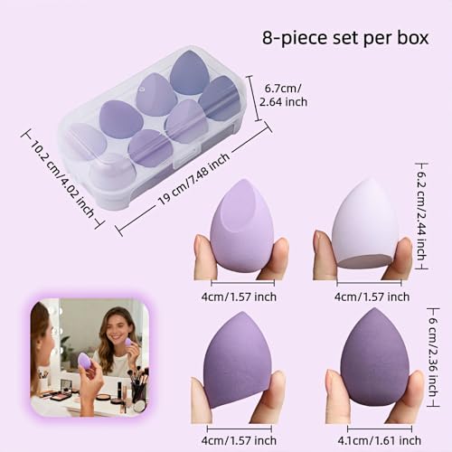 8pcs Makeup Sponges Set - Latex-Free, Blending Beaut