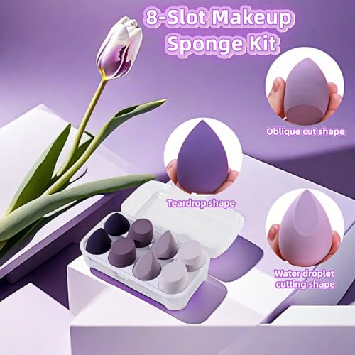 8pcs Makeup Sponges Set - Latex-Free, Blending Beaut