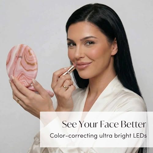 Taylor LED Lighted Travel Makeup Mirror Rechargeable 10x 1x