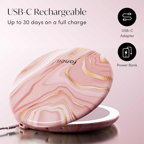Taylor LED Lighted Travel Makeup Mirror Rechargeable 10x 1x