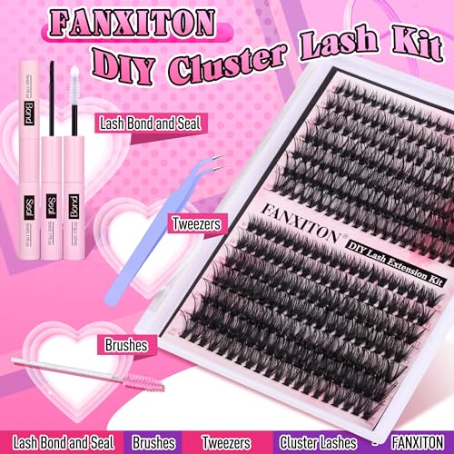 FANXITON DIY Individual Eyelash Extension Kit, Thick