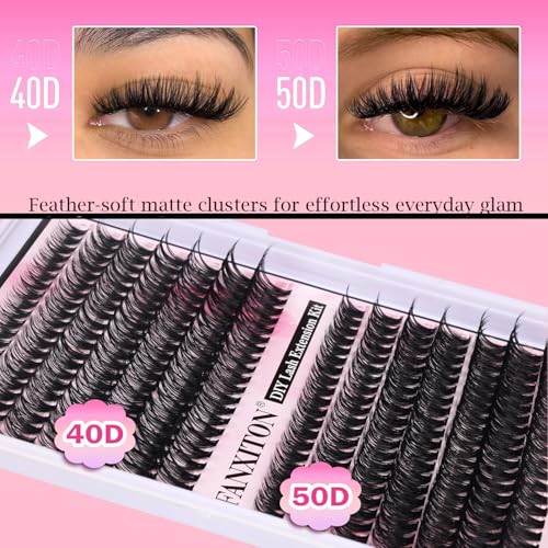 FANXITON DIY Individual Eyelash Extension Kit, Thick