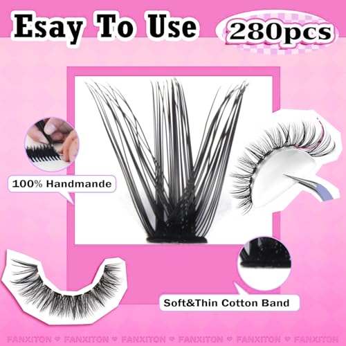 FANXITON DIY Individual Eyelash Extension Kit, Thick
