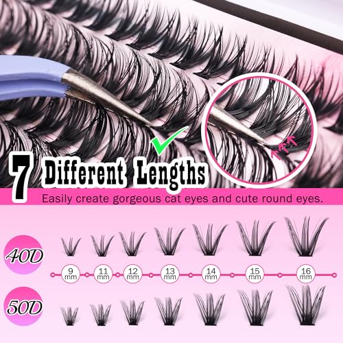 FANXITON DIY Individual Eyelash Extension Kit, Thick