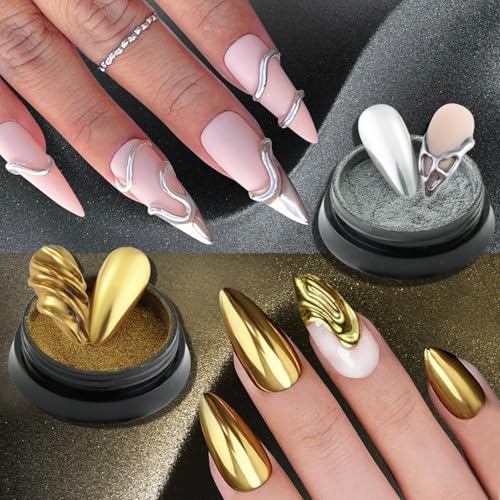 24 Colors Chrome Nail Powder Set Metallic Mirror Effect