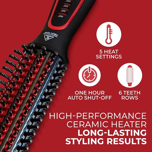Stylus Thermal Styling Brush w/Tourmaline Ceramic | Multi-Functional Thermal Brush for Smo