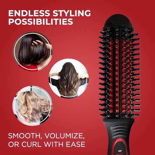 Stylus Thermal Styling Brush w/Tourmaline Ceramic | Multi-Functional Thermal Brush for Smo