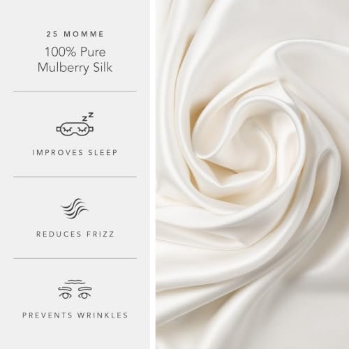 25mm White Queen Silk Pillowcase