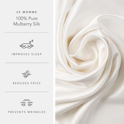 25mm White Queen Silk Pillowcase