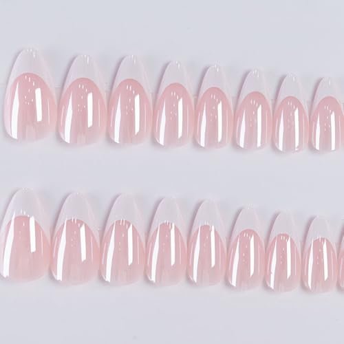 Press On Nails Almond Fake Nails French Tip False Nails Press