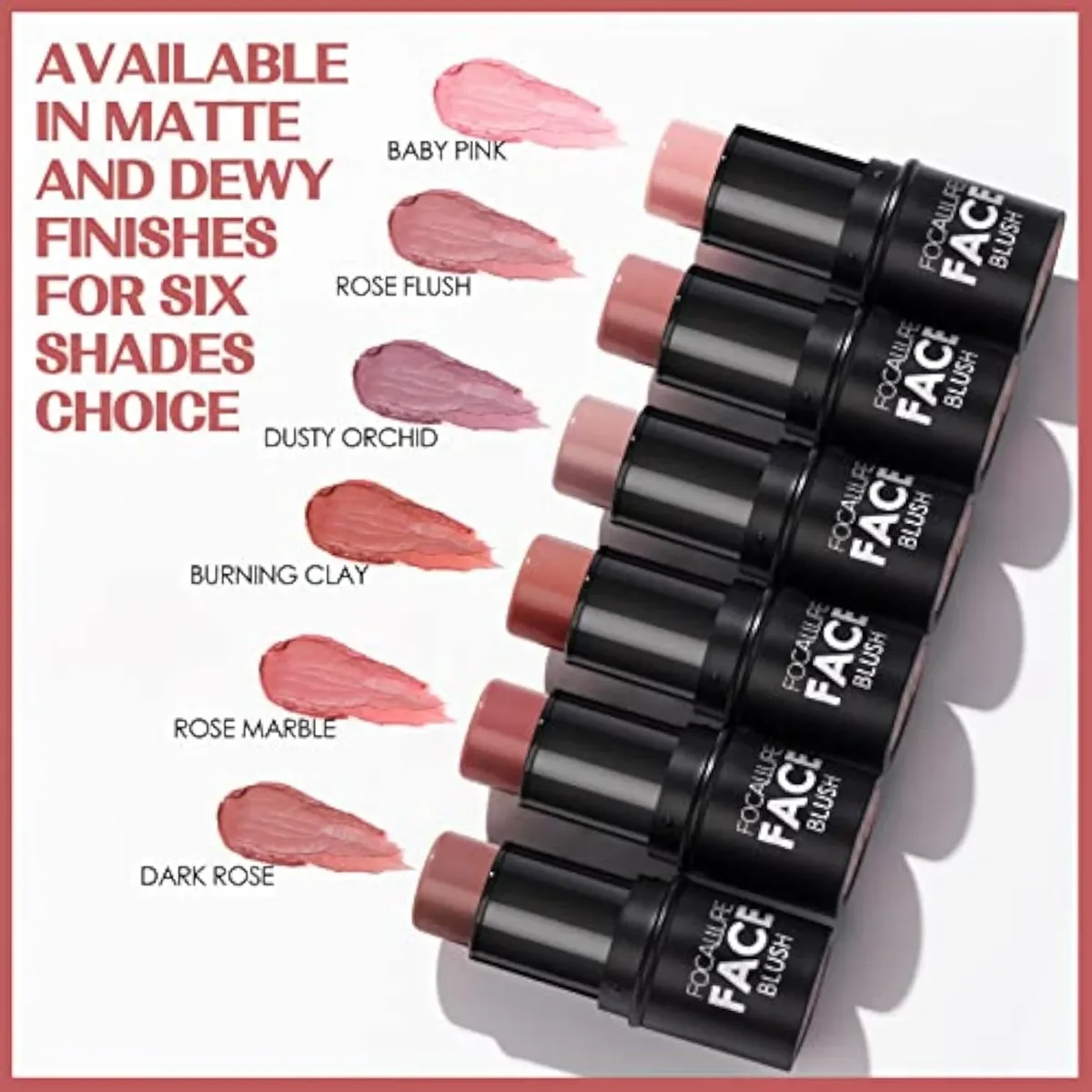 Cream Blush Makeup,Buildable Blush Stick for Cheeks,Matte and Dewy Finish,Long Wearing,Easy Application,Lightweight Multi Stick,ROSE FLUSH