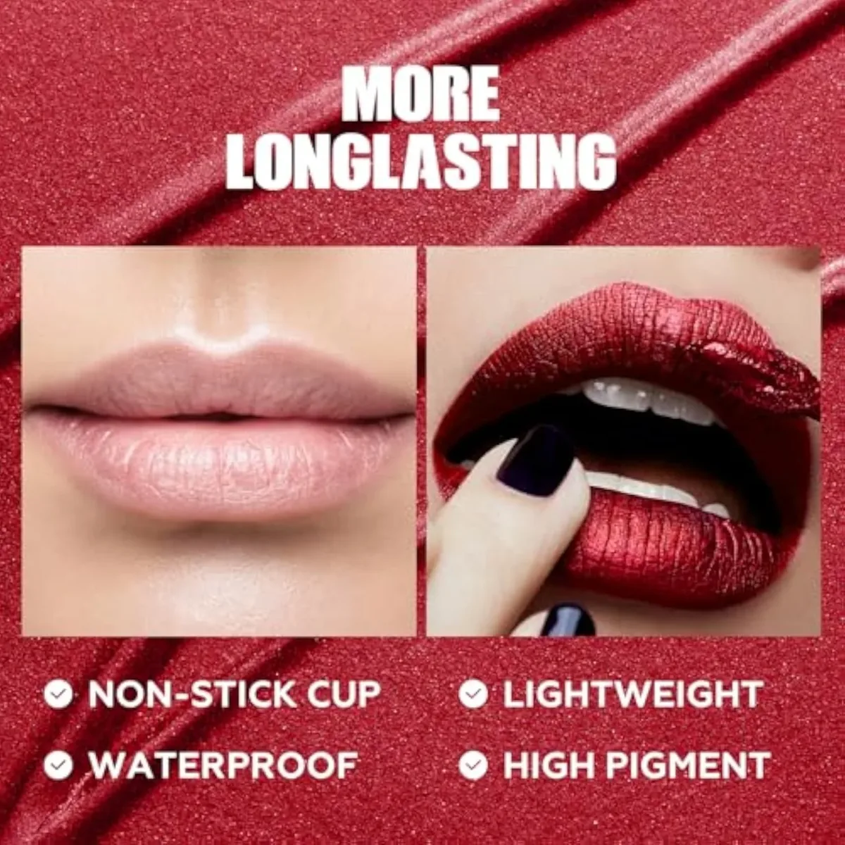 Metallic Liquid Lipstick,Non Stick Cup Lip Gloss,High Impact Lip Color with Transfer-proof Wear,Long Lasting & Waterproof Lipstick Makeup for Women,YoungLust