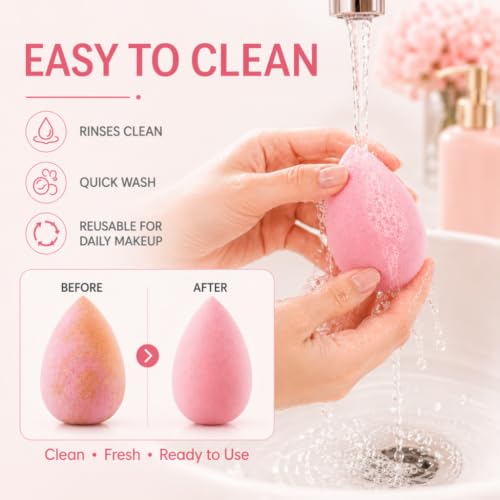 Foonbe Makeup Sponge Set, 7 Pcs Multi Colored Blende