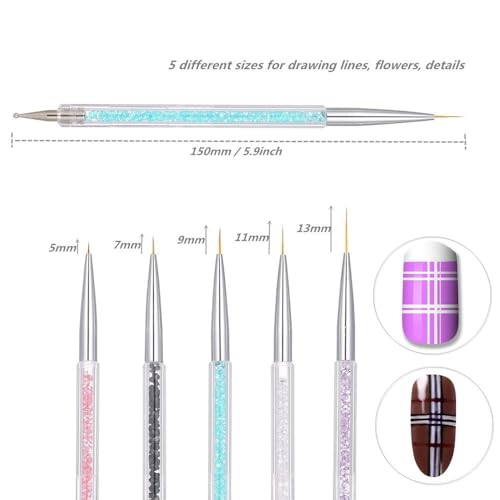 Resin Nail Art Palette with 5 Pcs Nail Art Brushes