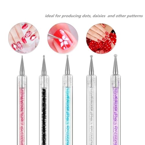 Resin Nail Art Palette with 5 Pcs Nail Art Brushes