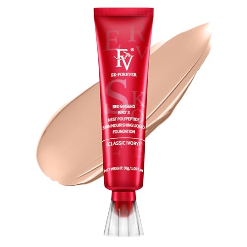 Matte Waterproof Foundation, Longwear Transfer-Proof, with Medium to Full Coverage, Oil-control & Lightweight, Liquid Foundation Makeup for Oily/Normal Skin, 30g, Classic Ivory