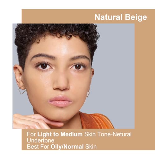 Matte Waterproof Foundation-Longwear Transfer-Proof, with Medium to Full Coverage, Oil-control & Lightweight, Liquid Foundation Makeup for Normal/Oily Skin, 30g, Natural Beige