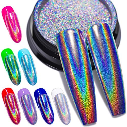 Holographic Unicorn Chrome Nail Powder Rainbow