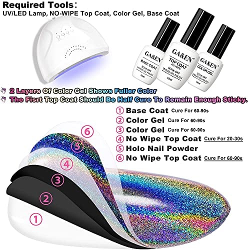 Holographic Unicorn Chrome Nail Powder Rainbow
