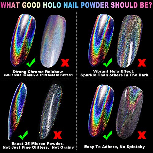 Holographic Unicorn Chrome Nail Powder Rainbow