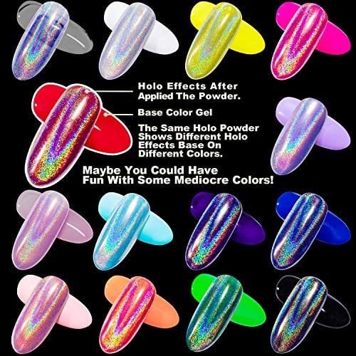 Holographic Unicorn Chrome Nail Powder Rainbow