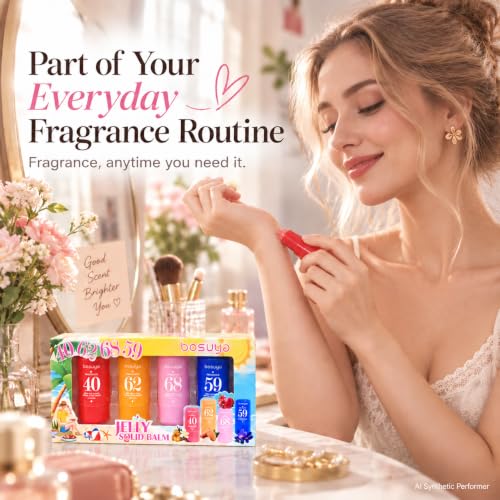 4 Pack Jelly Solid Perfume Balm Travel Set