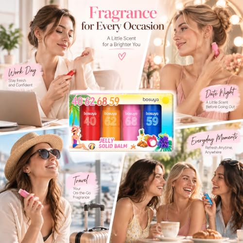 4 Pack Jelly Solid Perfume Balm Travel Set