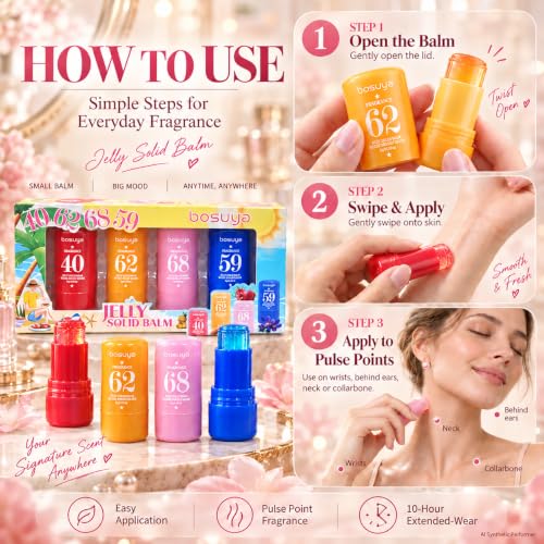 4 Pack Jelly Solid Perfume Balm Travel Set