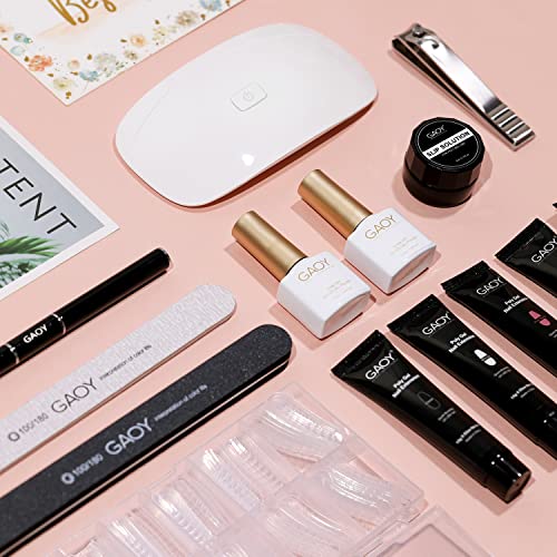 Poly Gel Nail Kit with UV Light Starter Kit 6 Pcs