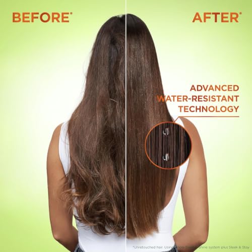 Fructis Sleek & Shine Shampoo and Conditioner Set with Anti-Frizz Serum for Frizzy Hair, Up to 72H of Frizz Control, Smooths Flyaways & Boosts Shine, 3 Items 29.6 Fl Oz (Pa