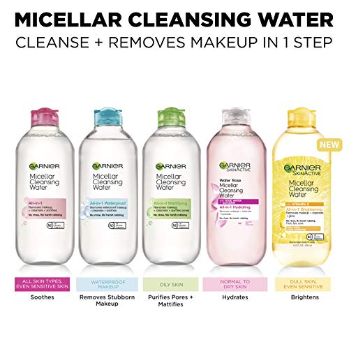 Micellar Water For Waterproof Makeup, Hydrating Facial Cleanser & Makeup Remover, Suitable for Sensitive Skin, Vegan, Cruelty Free, 13.5 Fl Oz (400mL), 1 Count