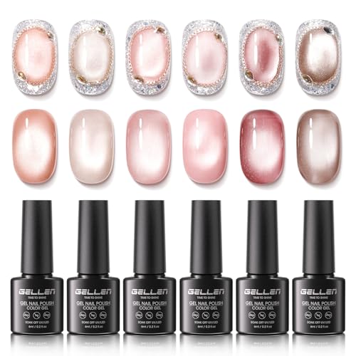 nude cat eye gel polish 6 colors 6ml