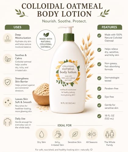 Colloidal Oatmeal Body Lotion – Daily Moisturizing Lotion for Dry Sensitive Skin Fragrance