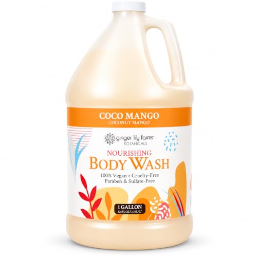 Botanicals Nourishing Body Wash, Coco Mango, 100% Vegan & Cruelty-Free, Coconut Mango Scent, 1 Gallon (128 fl oz) Refill