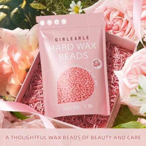 1LB Wax Beads for Hair Removal Sensitive Skin with Rose Formula
