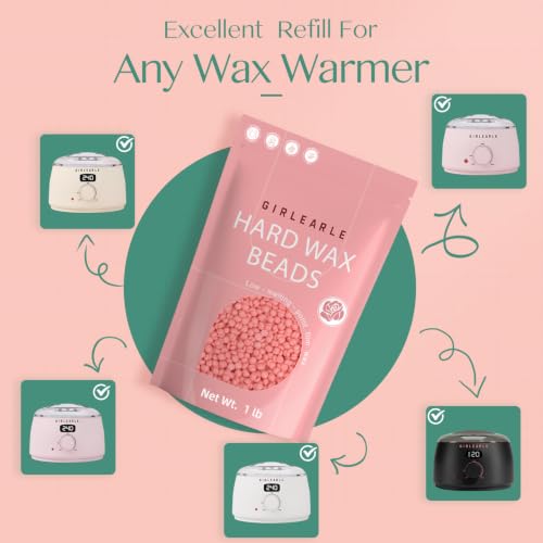 1LB Wax Beads for Hair Removal Sensitive Skin with Rose Formula