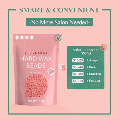 1LB Wax Beads for Hair Removal Sensitive Skin with Rose Formula