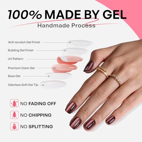 32Pcs Soft Gel Press on Nails with Glue