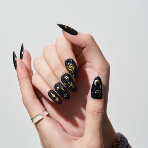 GLAMERMAID gothic star black press-ons